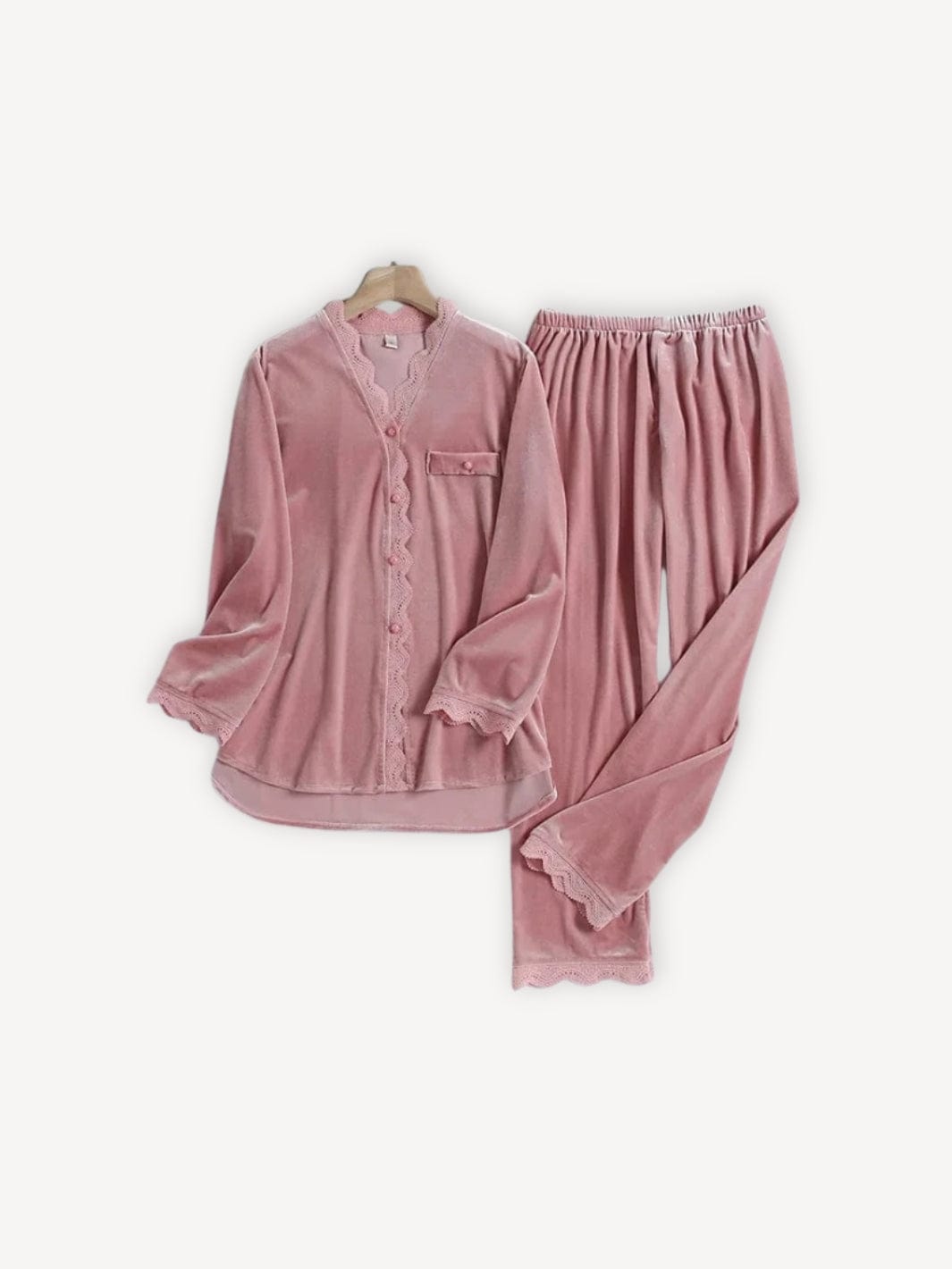 Ensemble pyjama velours | Femme Rose / M