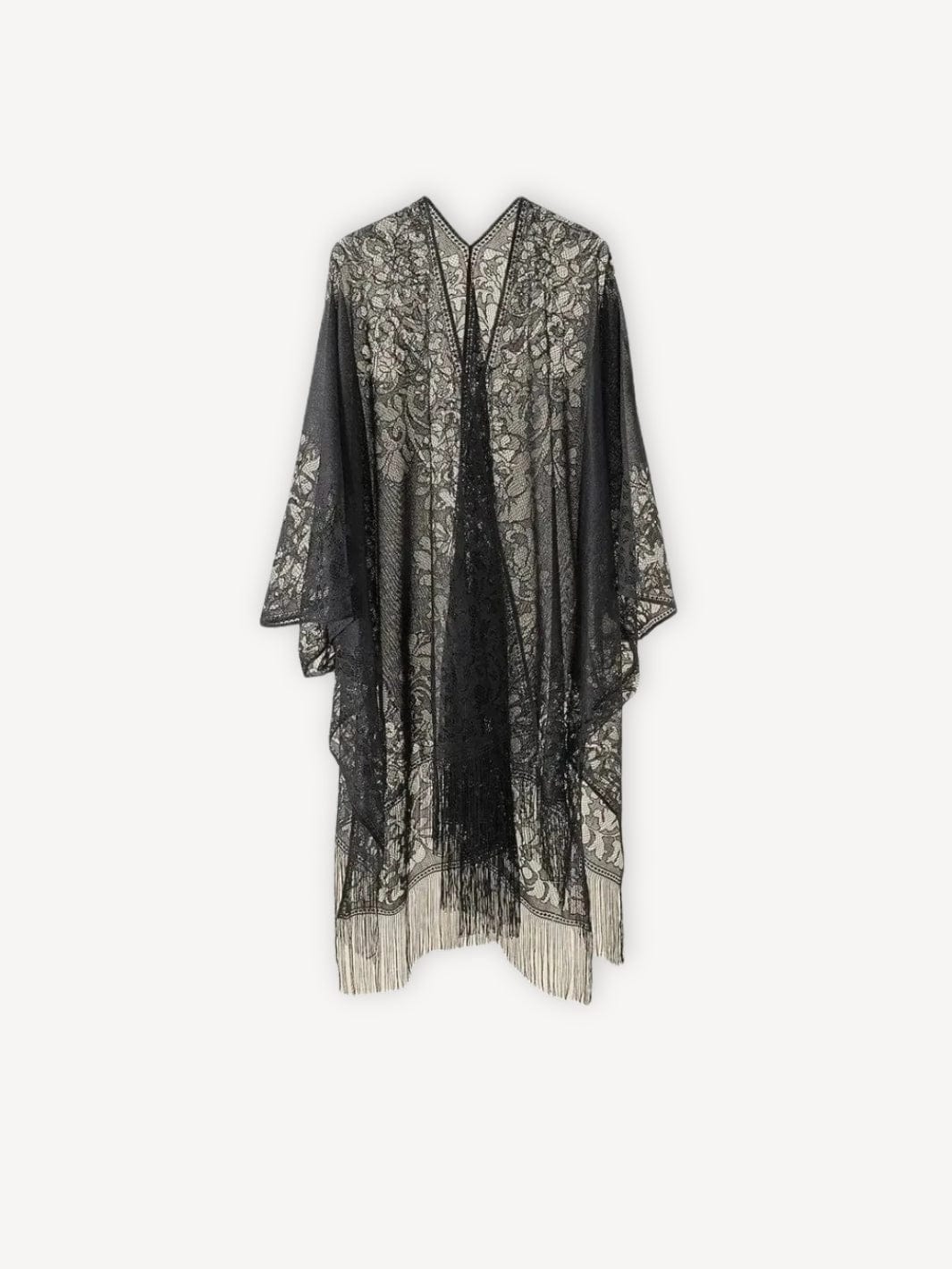 Robe de plage | Dentelle noire Noir