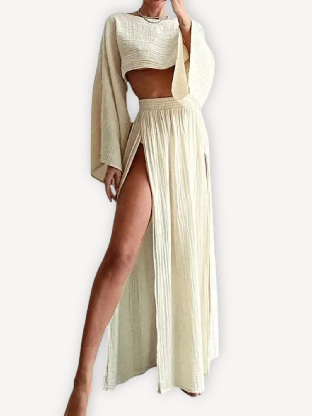Robe de plage | Noire Beige / M