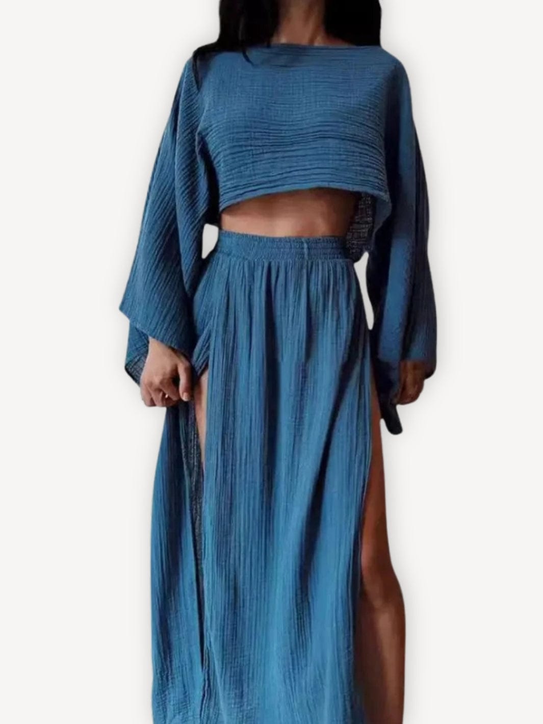 Robe de plage | Noire Bleu / M