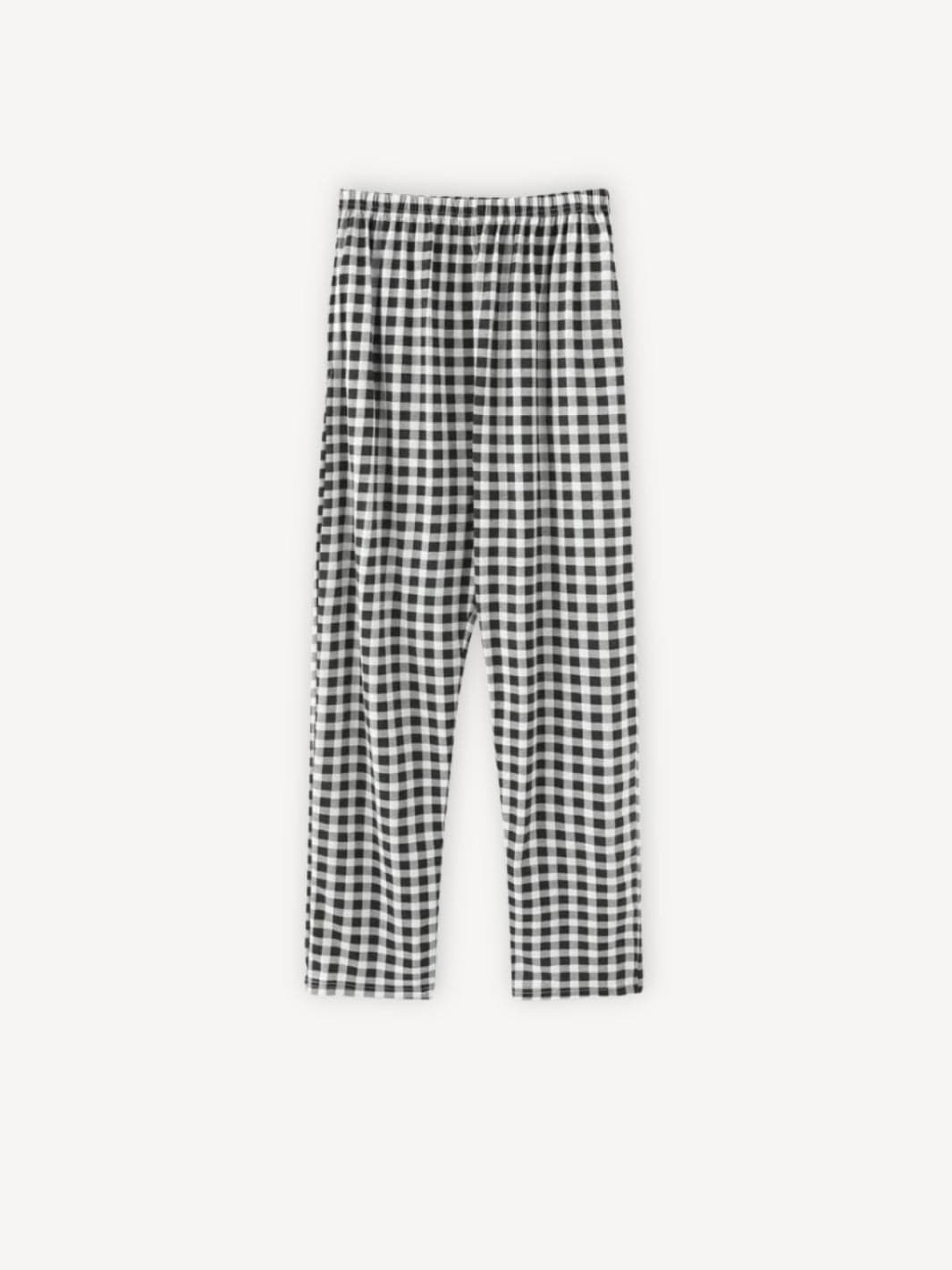 Pantalon pyjama carreaux | Homme Noir | Blanc / M