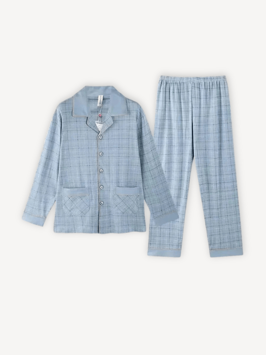 Pyjama carreaux homme | Coton Bleu / L