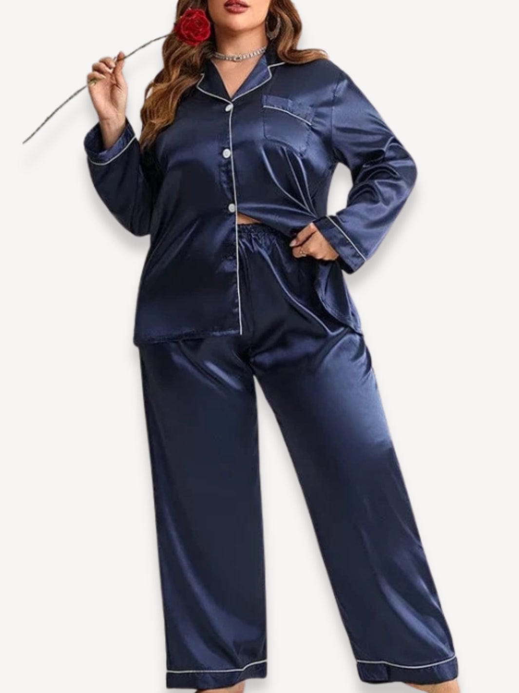 Pyjama chaud femme | Grande taille Bleu / XL