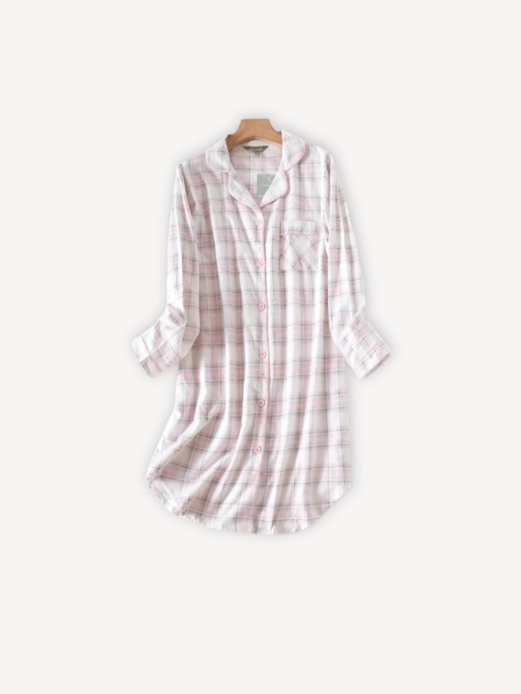 Pyjama chemise longue | Femme Blanc | Beige / XL