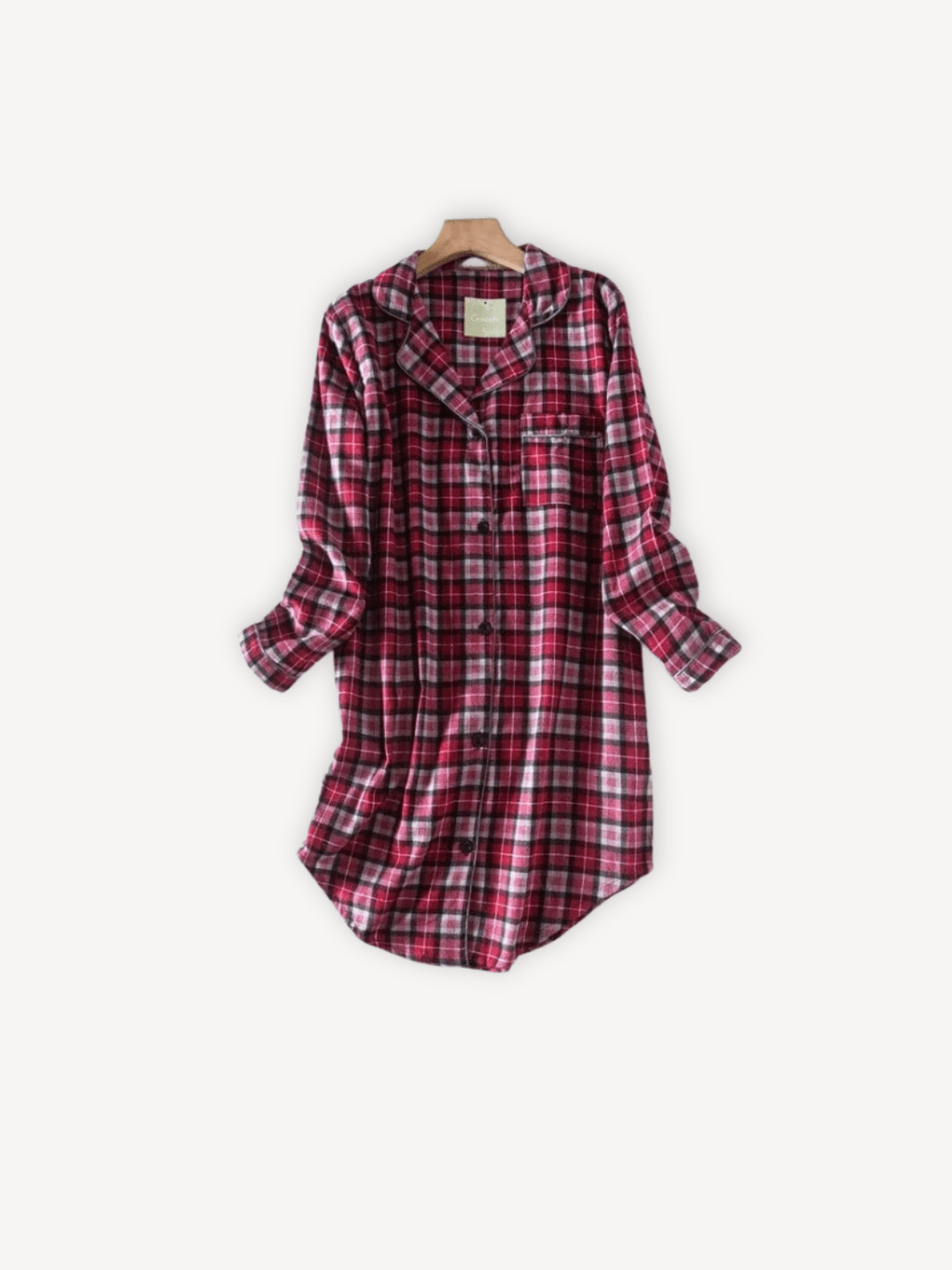 Pyjama chemise longue | Femme Rose | Noir / XL