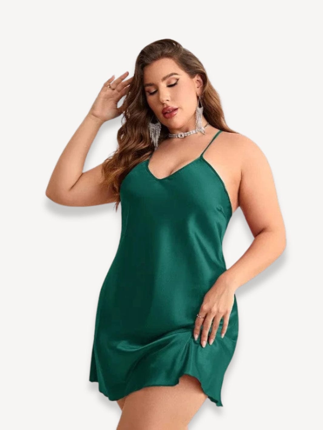 Pyjama court femme | Grande taille Vert / XL