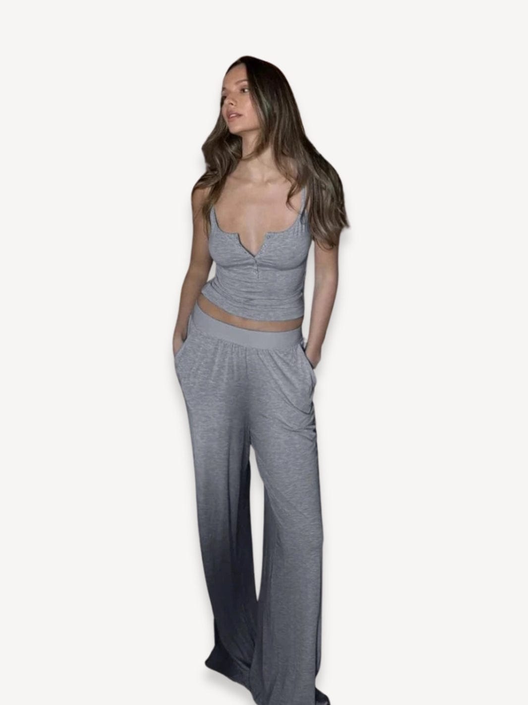 Pyjama d'été gris | Femme Gris / S