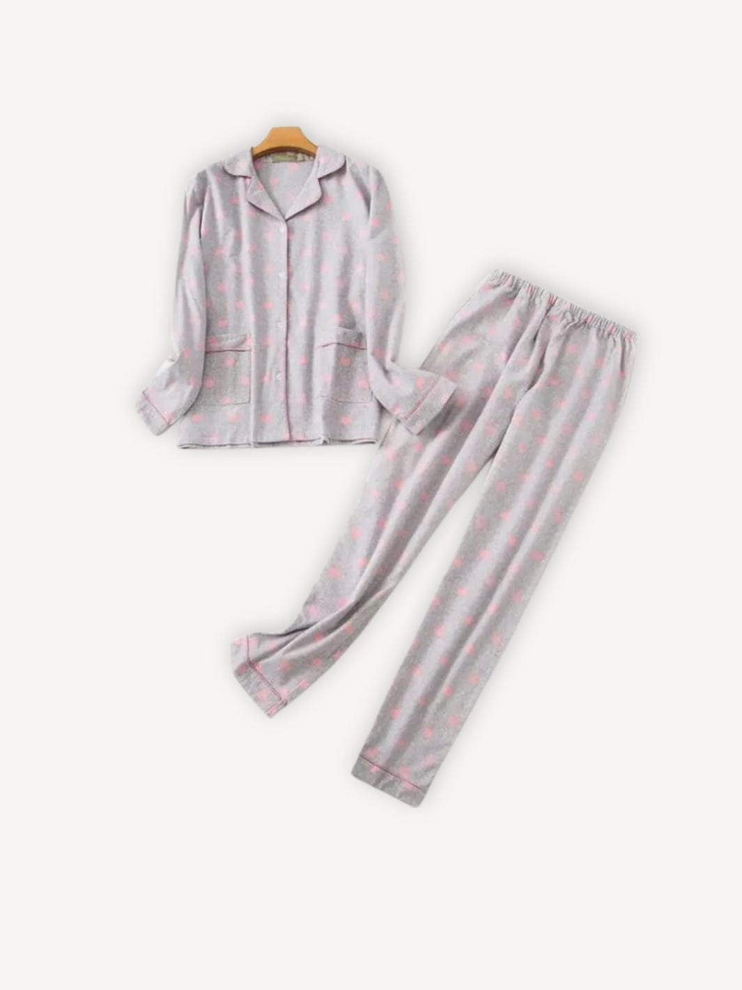 Pyjama en flanelle | The One Gris cœurs / S