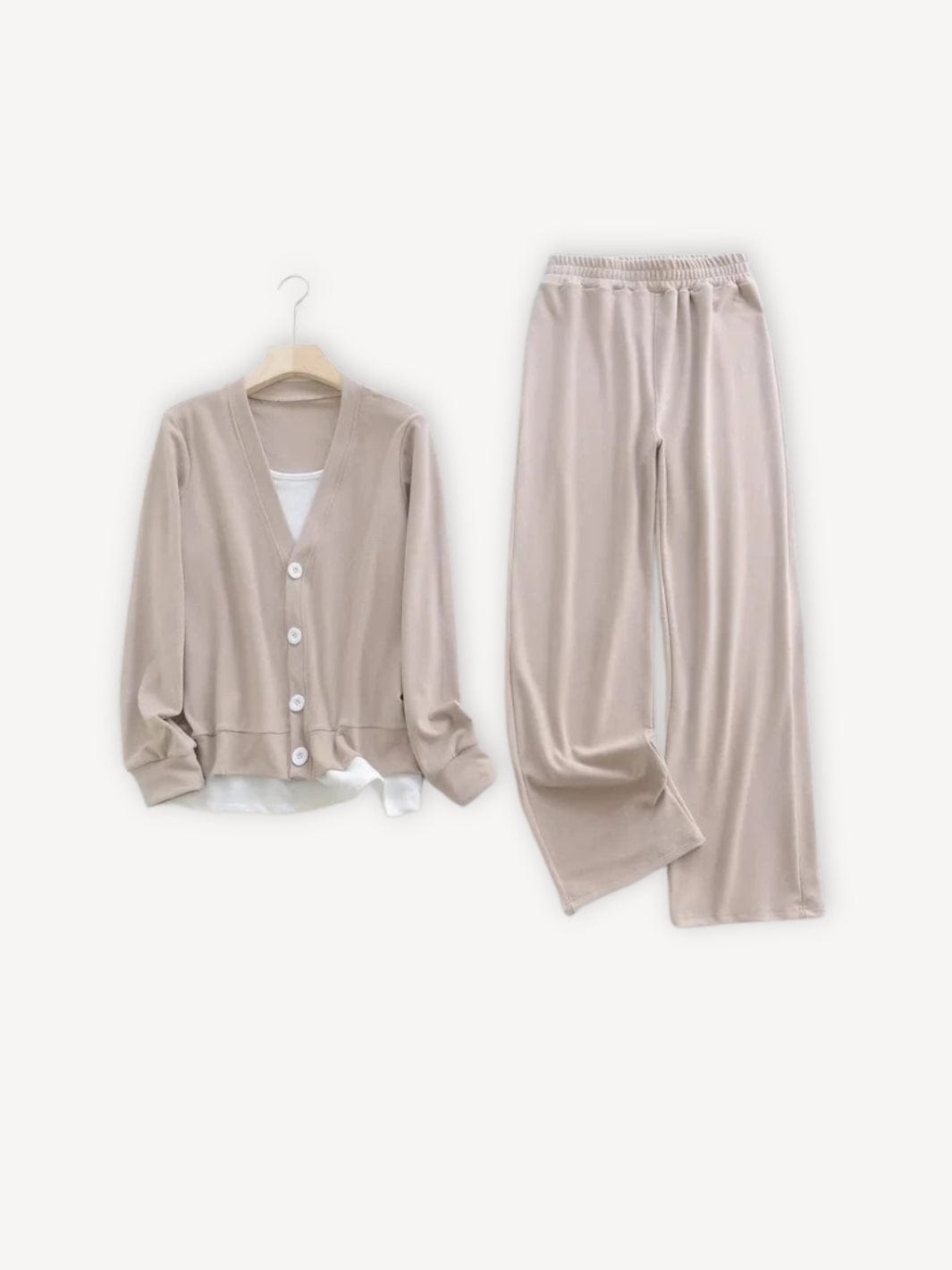 Pyjama femme | Boutonné devant Beige / S