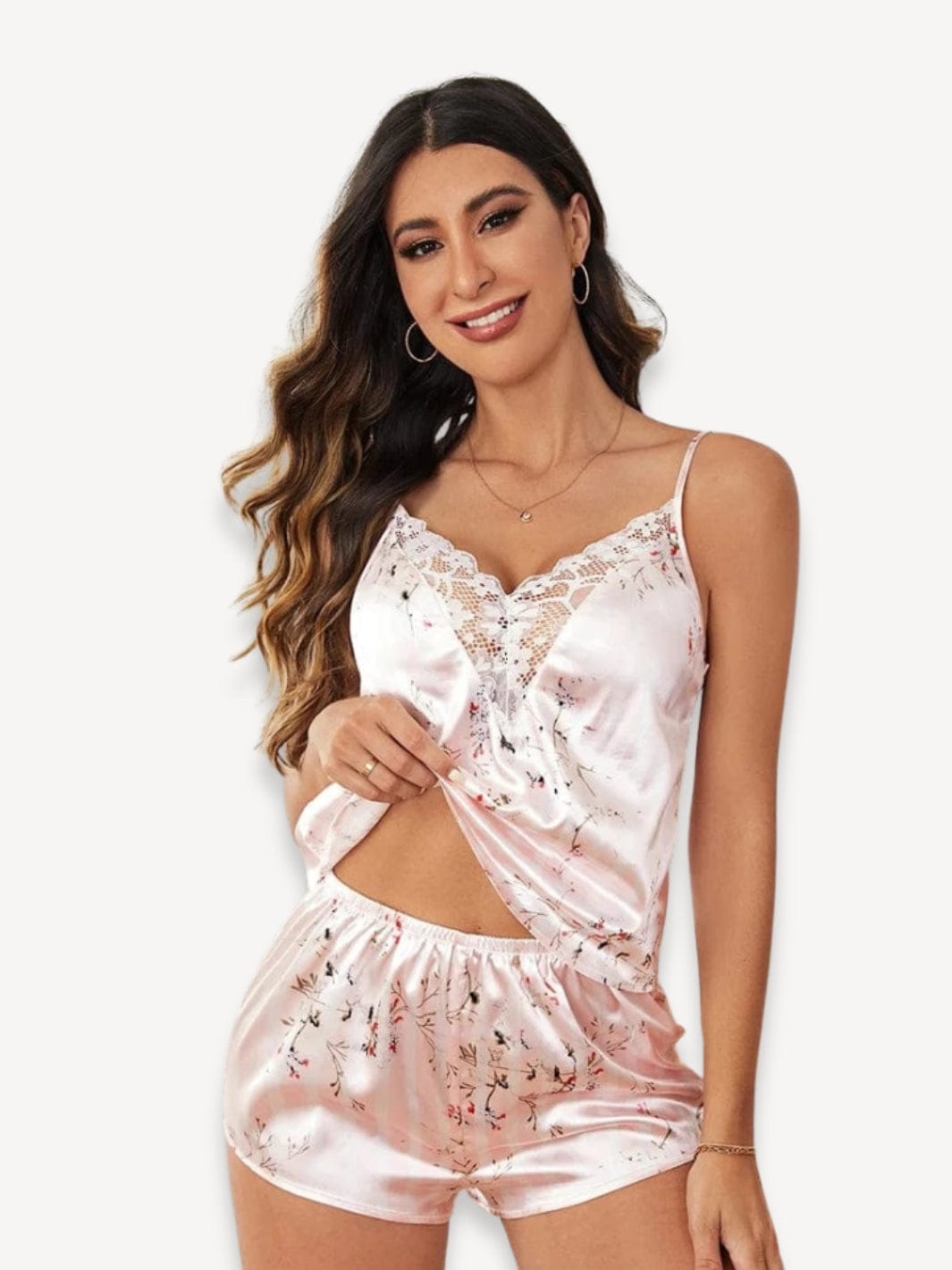 Pyjama femme | Satin rose Rose / S