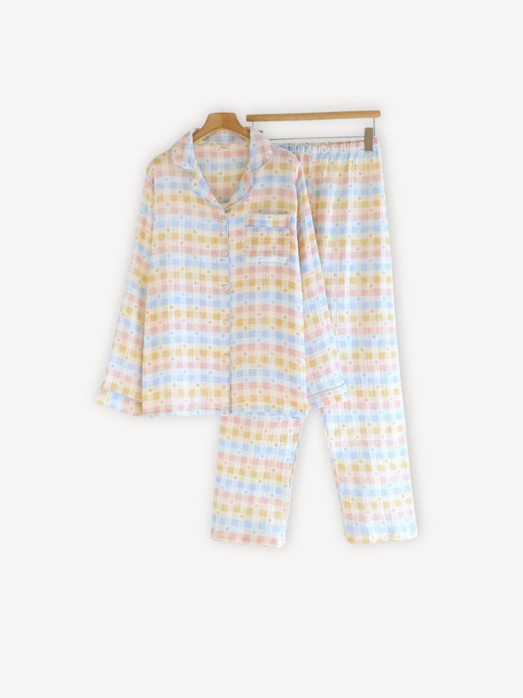 Pyjama flanelle carreaux | Femme Jaune / S