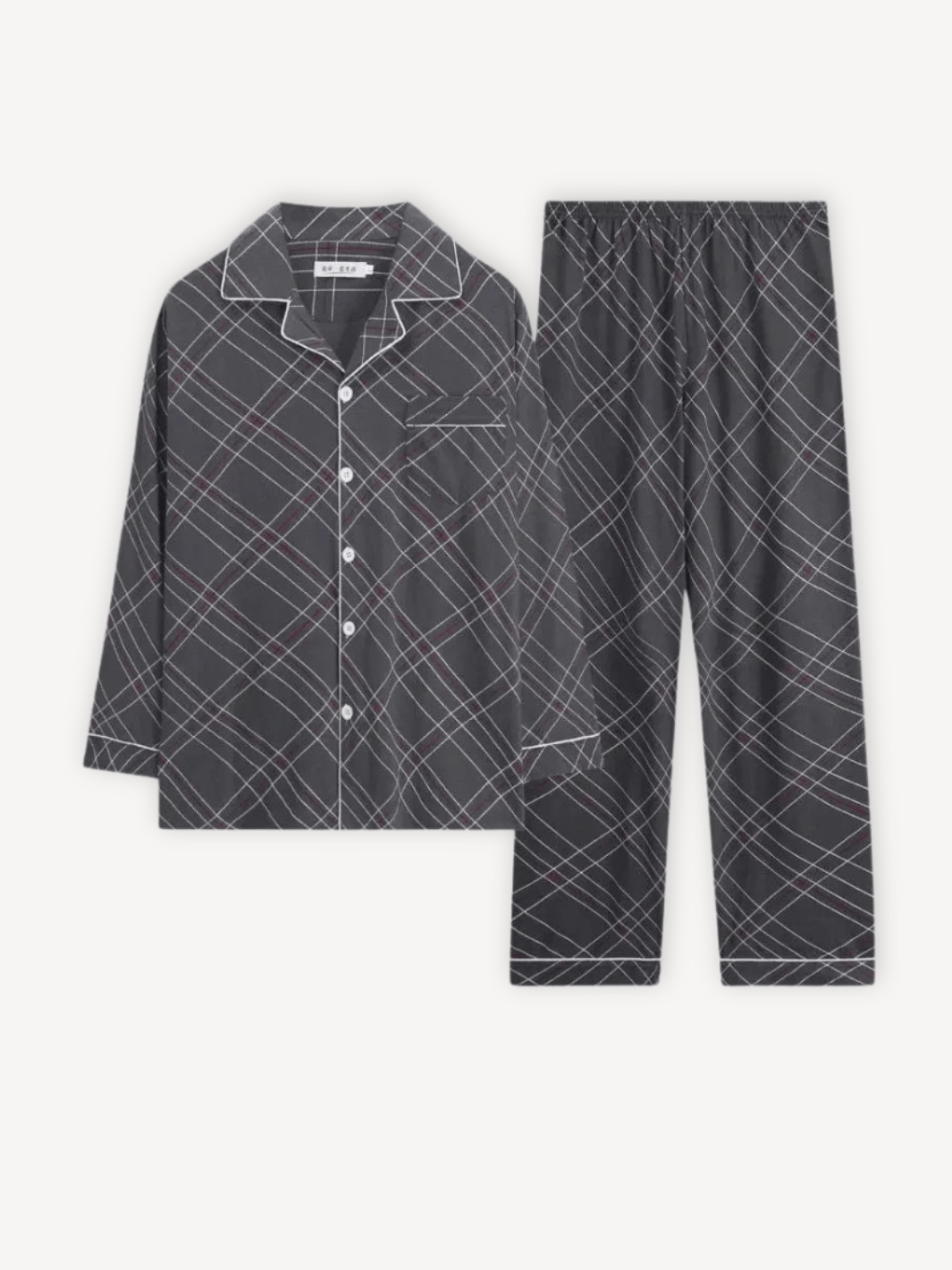 Pyjama flanelle homme | Moderne Noir | Gris / L