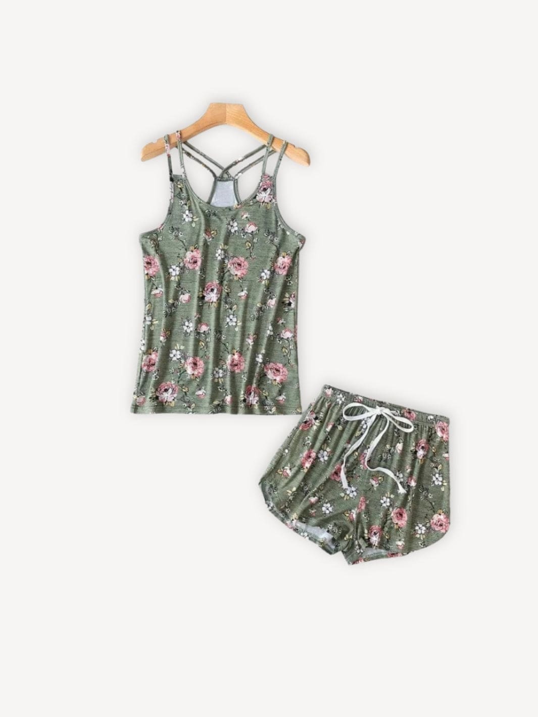 Pyjama fleurs | Femme Vert / S