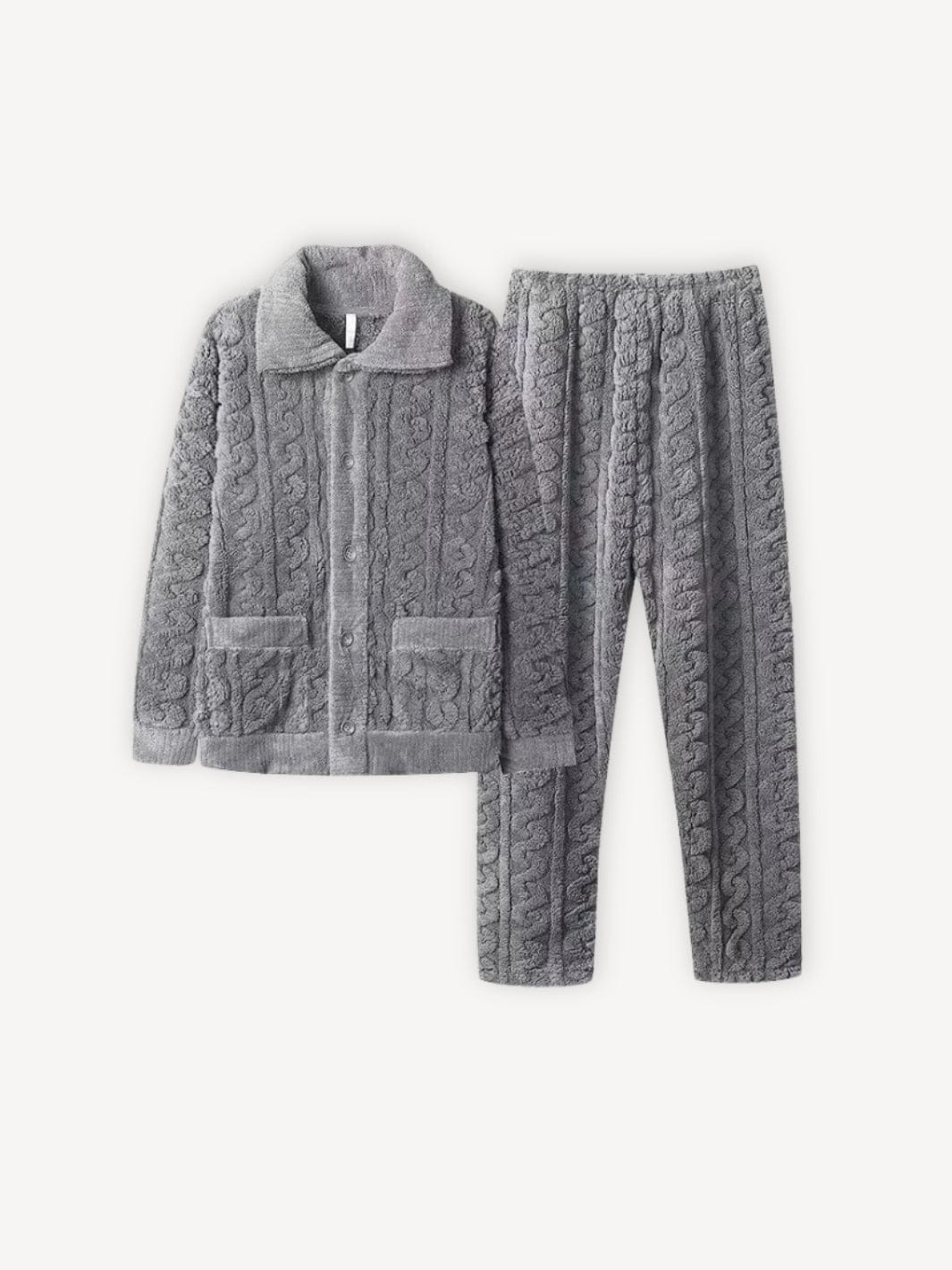 Pyjama homme hiver | Velours Gris clair / S