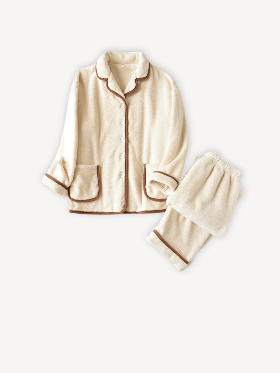 Pyjama | Polaire Beige | Blanc / M