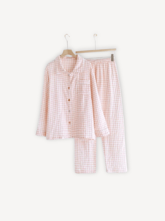 Pyjama quadrillé | Femme Rose / M