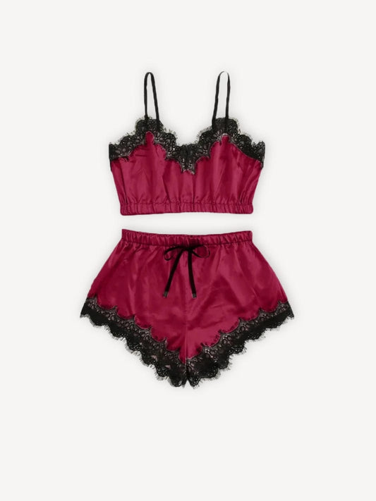 Pyjama short rouge | Femme Rouge / S