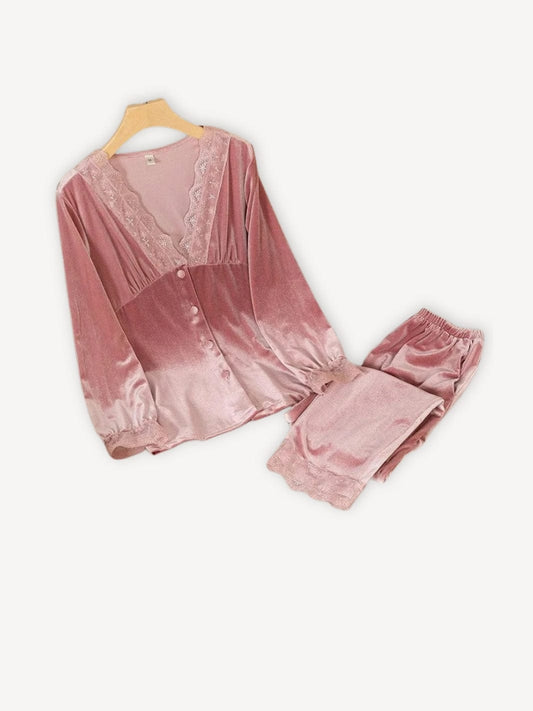 Pyjama velours | 2 pièces Rose / M