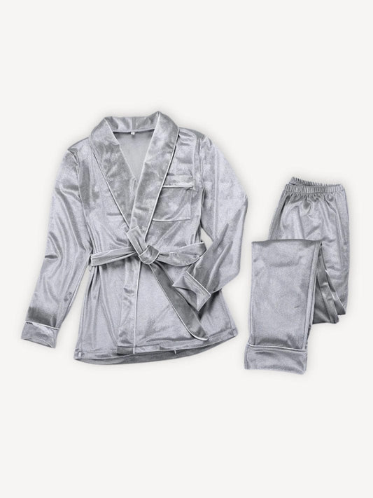 Pyjama velours | Deux pièces Gris / S