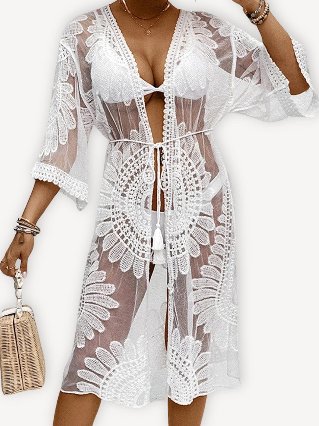 Robe de plage blanche | Dentelle Blanc