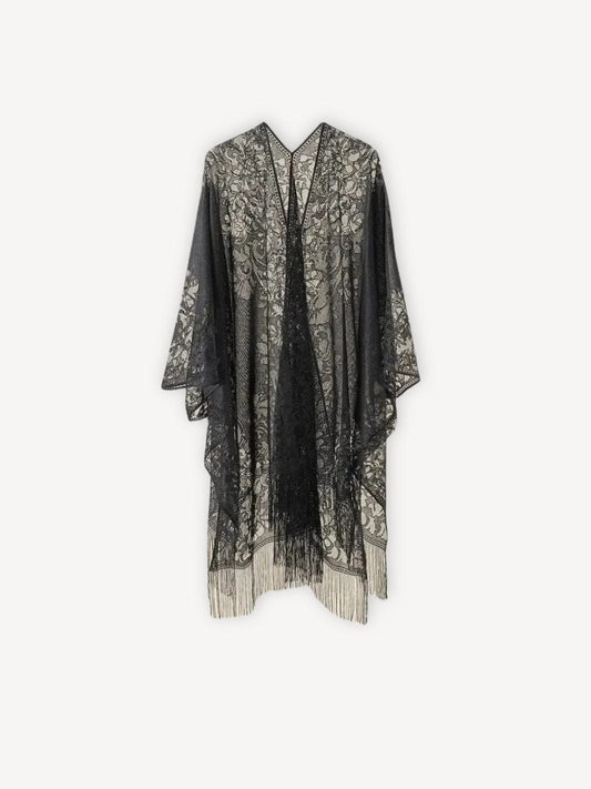 Robe de plage | Dentelle noire Noir
